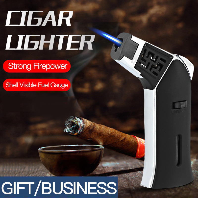 Gf-868 Slide Windproof Outdoor Flame Smoking Cigarette Refillable Butane Torch Gas Lighters Custom