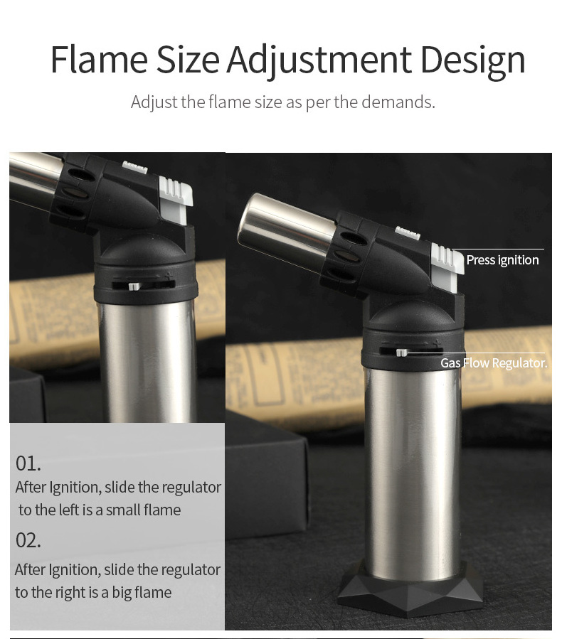 GF-911 Hot selling home use blow stainless steel butane smoking cigar torch lighter