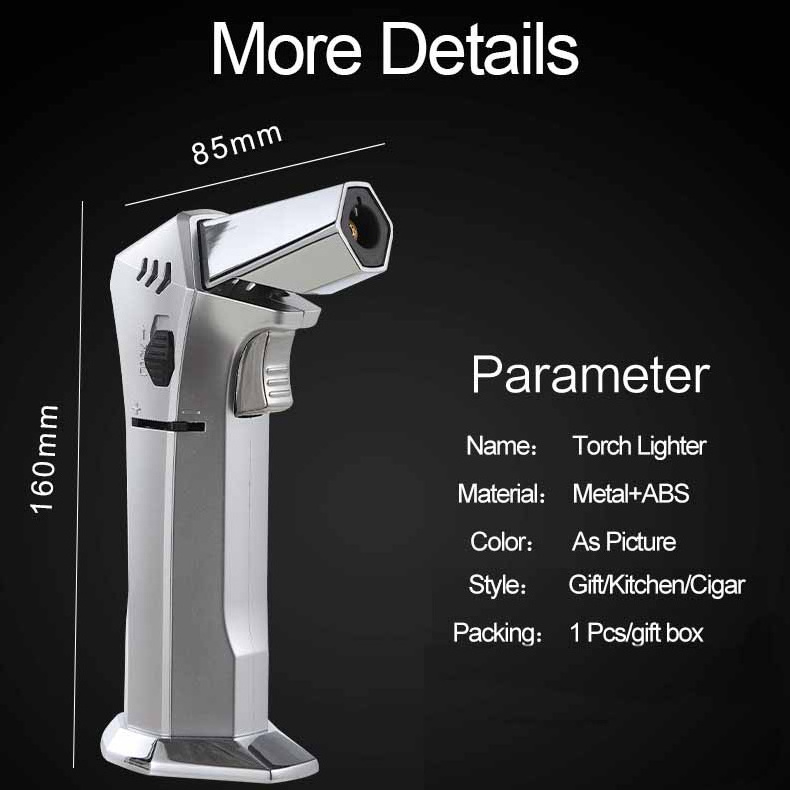 GF-915 Adjustable Single Jet Flame Windproof Torch Lighter Butane Refillable Gas Lighter for Grill