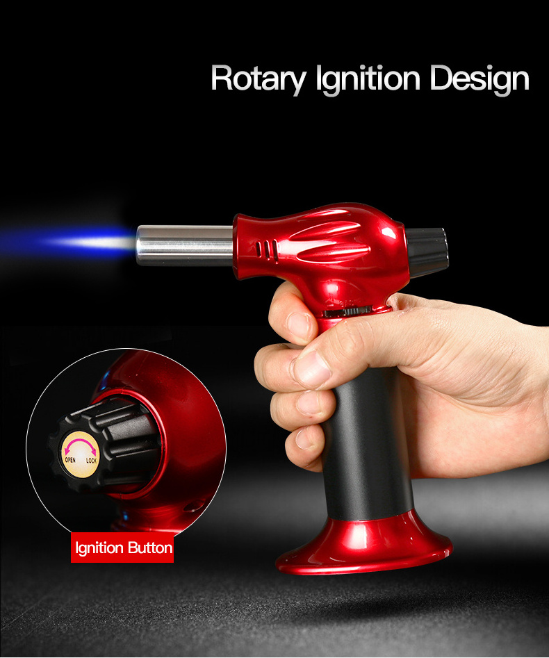 Gf-906 Custom Portable New Moxibustin Adjustable Flame Kitchen Gold Gas Butane Torch Lighter