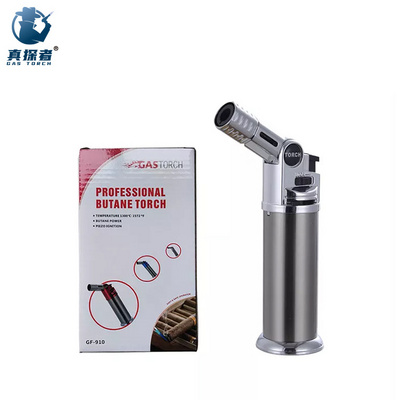 Gf-910 2024 Professional Portable Cigar Refillable Small Torch Jet Lighter Butane