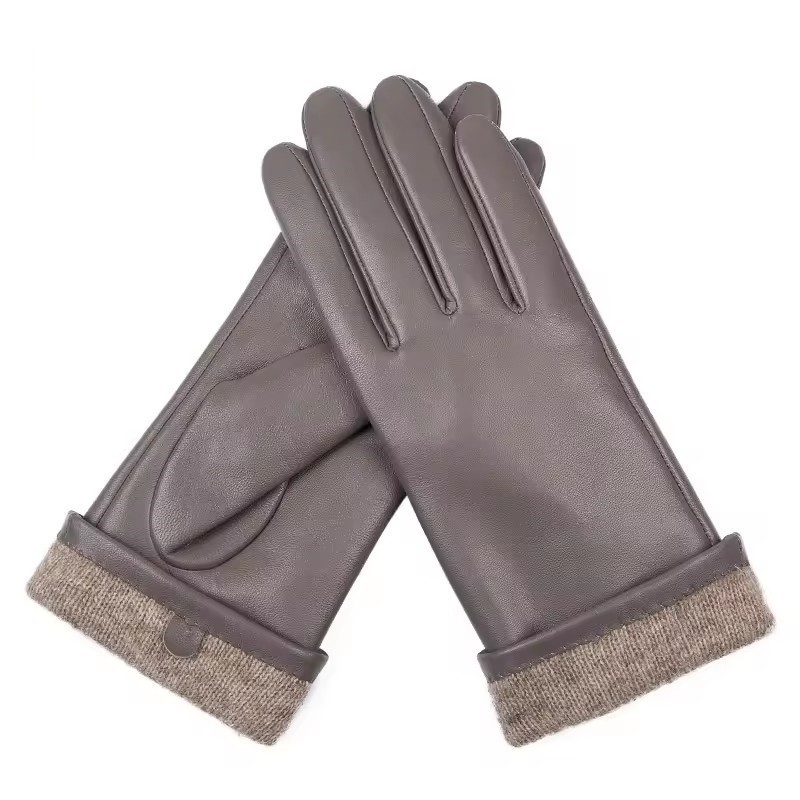 SLW003 Women's Fashion Warm Winter Leather Driving Horse riding Sheepskin leather Gloves