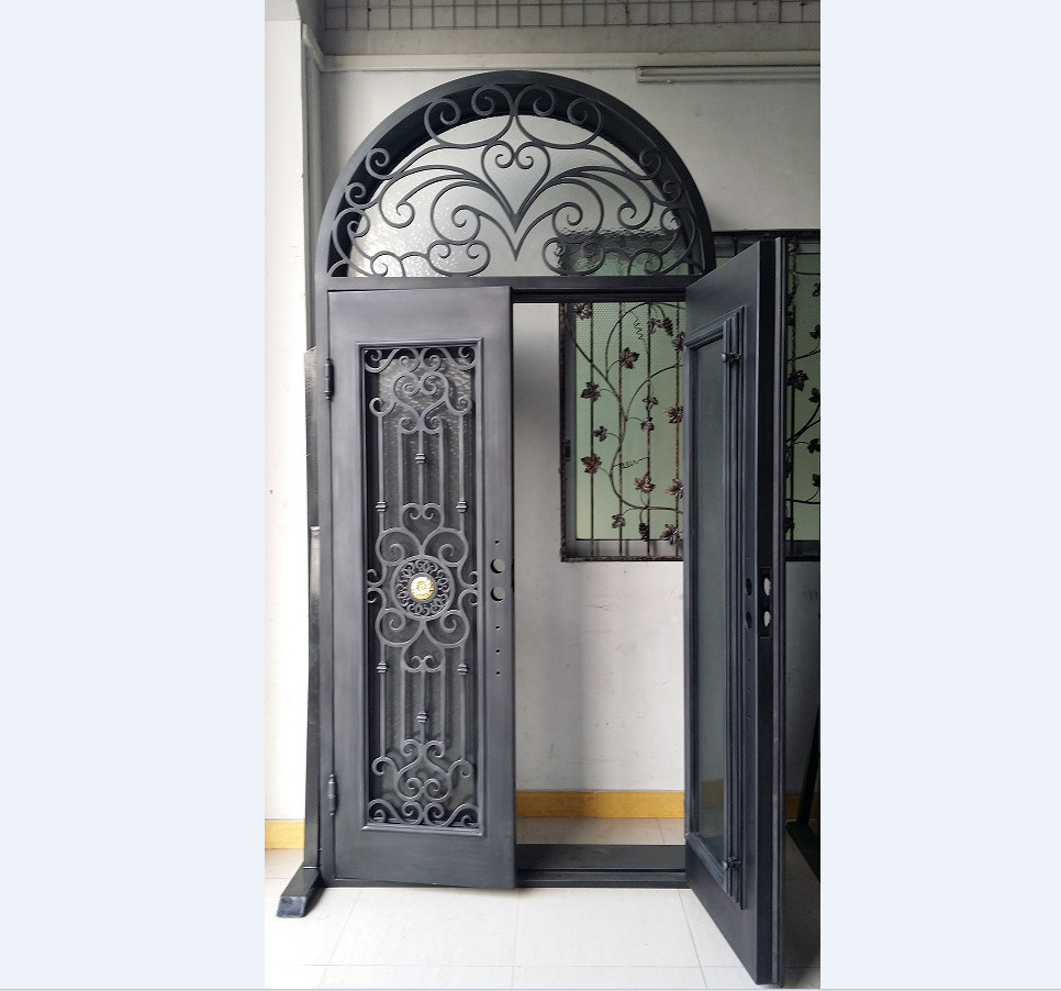 Simple Design Pivot Exterior Luxury Grill Designs Entry Wrought Iron Door Security Doors