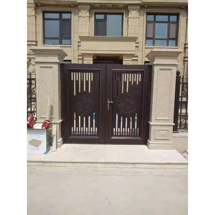 Garden Gates Automatic Swing Driveway Gate Gold Cast Aluminum Metal Aluminum Alloy Modern Electric Aluminum Gate Iron Pallet