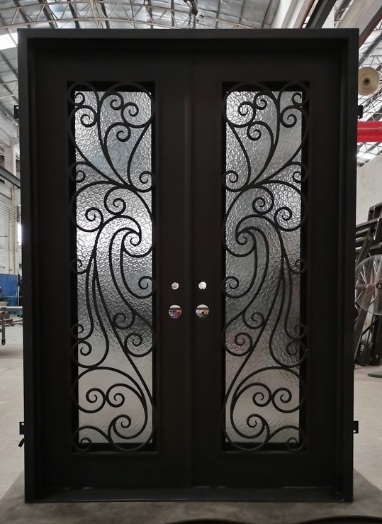 Simple Design Pivot Exterior Luxury Grill Designs Entry Wrought Iron Door Security Doors