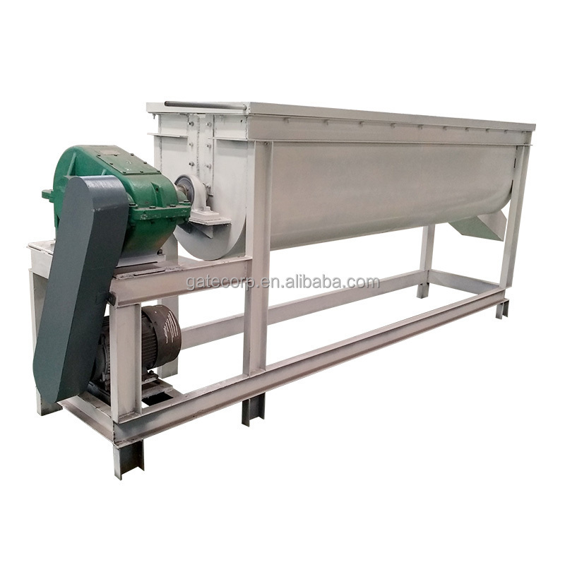 High Quality Mixing Machine Liquid Mushroom Substrate Compost Single Shaft Water Dry Powder Fermentation Fertilizer Mixer