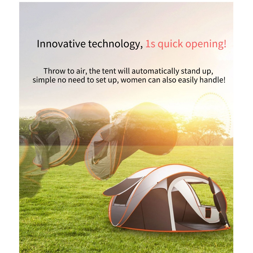 4 Person Easy Pop Up Waterproof Automatic Setup 2 Doors Instant Family Tent for Camping Hiking Traveling