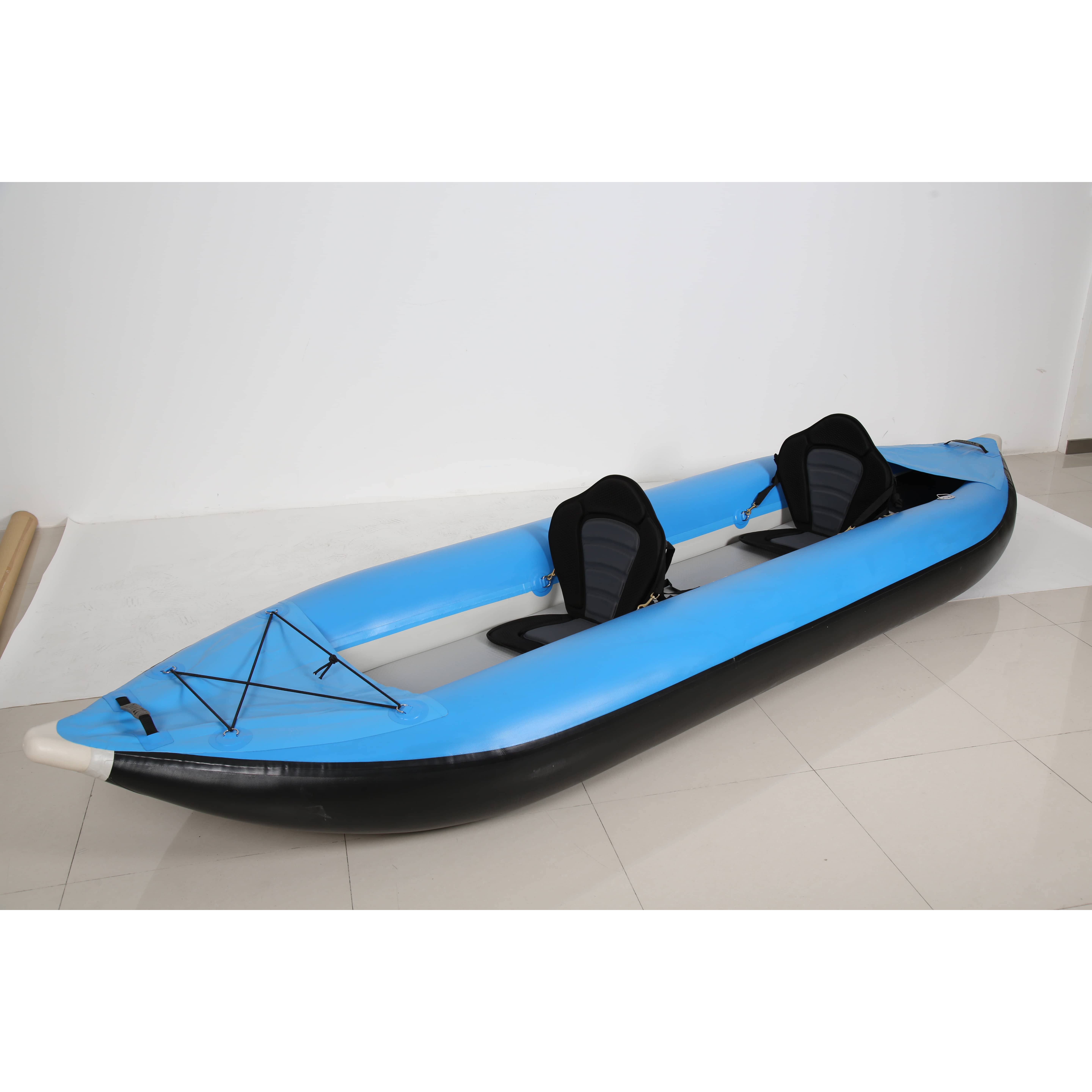 Factory Supply Customized Durable PVC Fishing Kayak Ocean Cayak Rowing Kayak Boat Double Kayak 2 Person