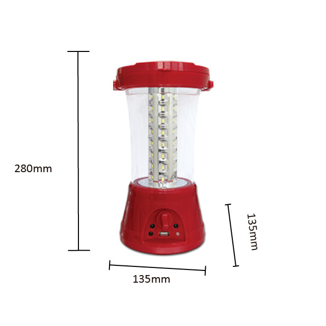 48 Led High Brightness Rechargeable Emergency Solar Camping Lanterns with USB Socket Light