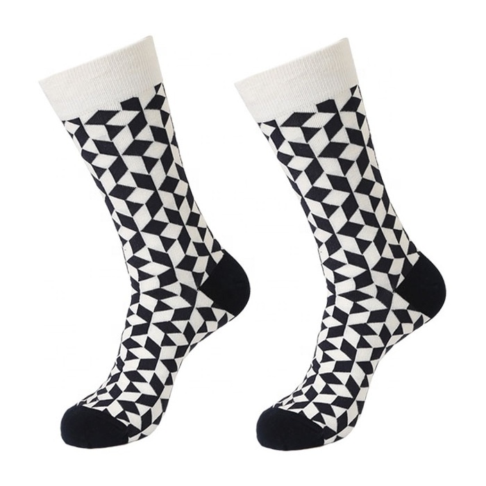 High Quality Dress Man Tube Socks With Strip, Diamond, Man Dress Business Socks