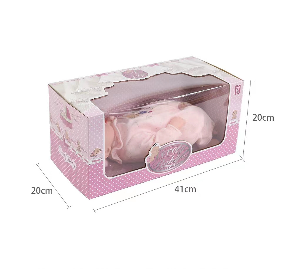 Custom Foldable Corrugated Cardboard Box Doll Children Kids Toy Packaging empty Paper Box with PVC Window