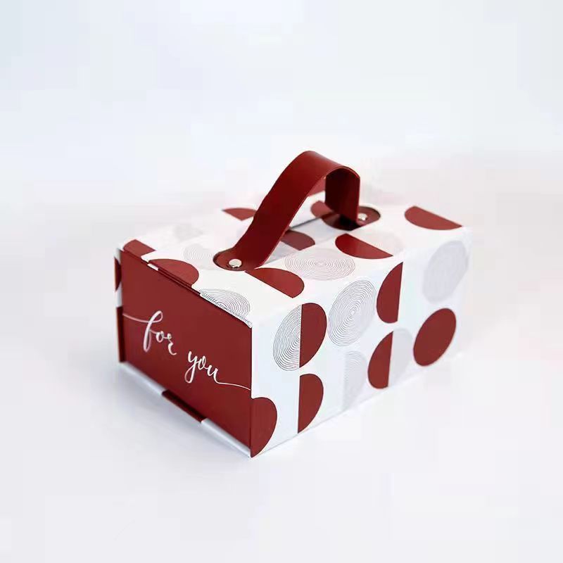 Polka dot red wedding candy box arch back with hand gift bag flip top hand gift box