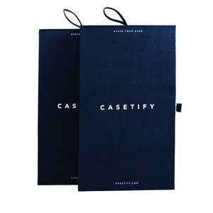 Simple design black paper eco - friendly packing box OEM custom drawer boxes phone case packaging