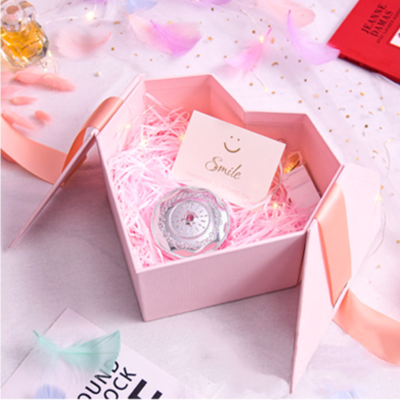 Custom cardboard packaging  box wholesale valentines day gift heart shaped gift box with ribbon