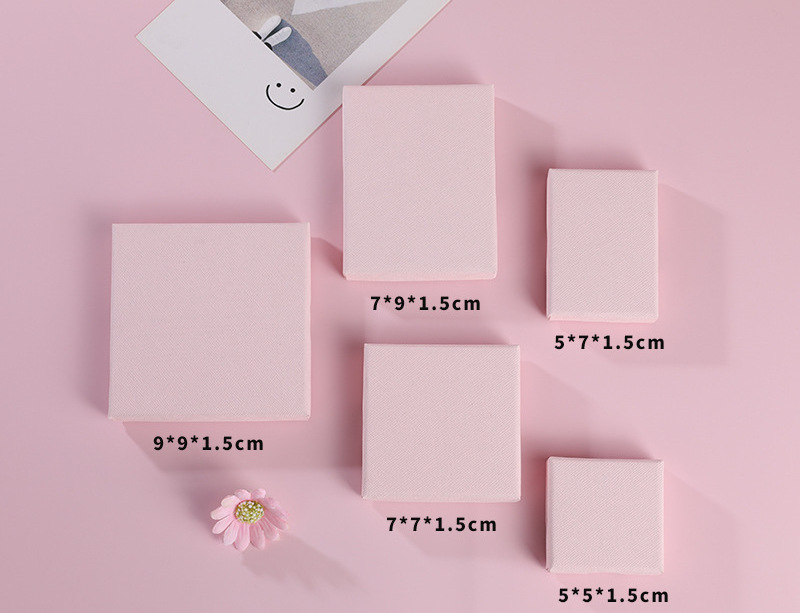 pink box Two pieces jewelry packaging box wholesale jewelry earring necklace package paper box with finger hole and foam