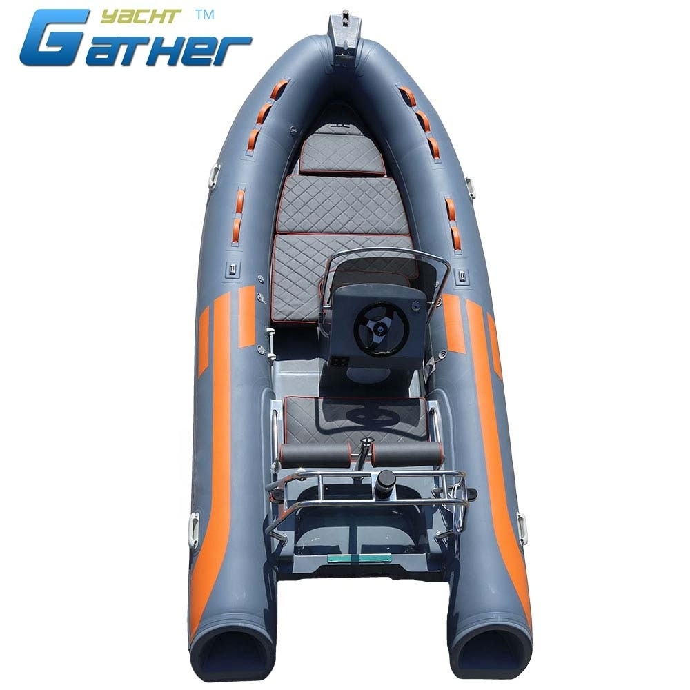 CE RHIB 16ft Rib 480 Boat 8 person Fiberglass hull inflatable rigid RIB boat RIB480 C