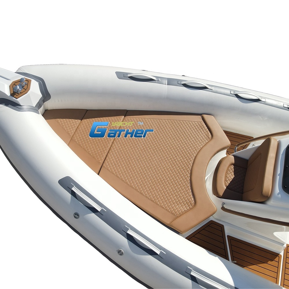 CE 25ft RIB760 C Luxury Yacht Sport RIB Boat RIB Fishing Hypalon Inflatable Boat with Outboard Motors