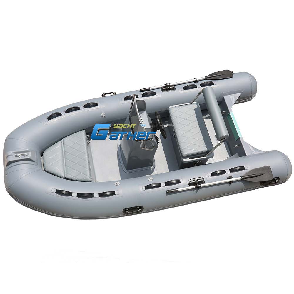 Gather Rib 360 B boat rigid fiberglass inflatable with motor hypalon rigid rib fishing boat rib360 B