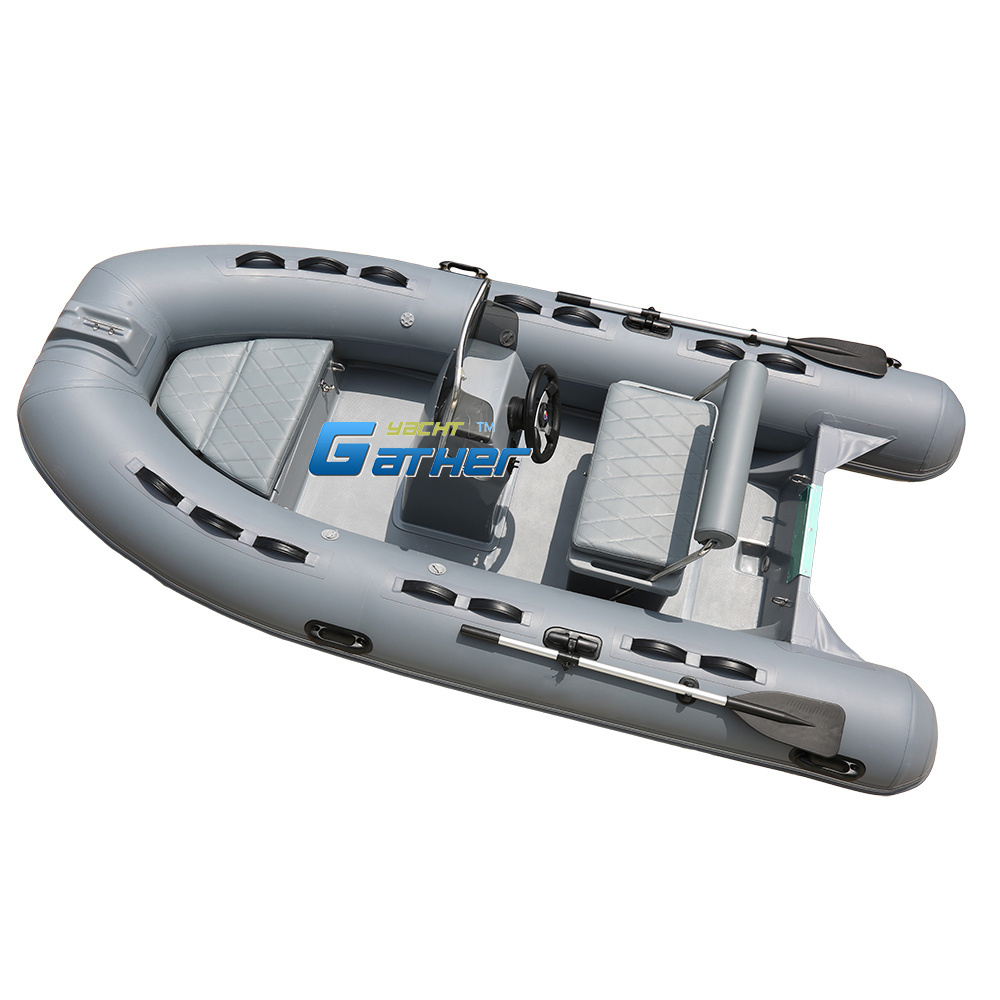 Gather Rib 360 B boat rigid fiberglass inflatable with motor hypalon rigid rib fishing boat rib360 B