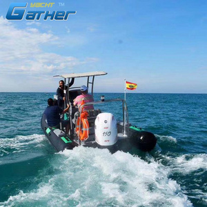 Gather Sport RIB680 6.8M 22.5ft  6.8m Luxury Semi Rigid Boat Fiberglass RIB Yacht Large Inflatable Boat For Sale RIB 680A