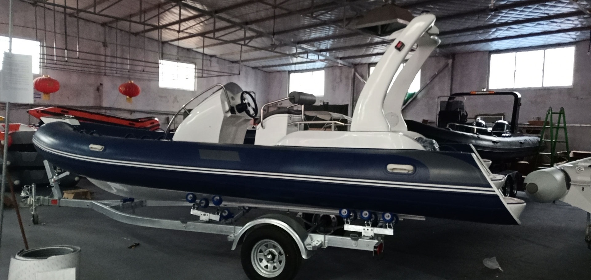 Gather High Quality Reasonable Price  Rigid Inflatable Boat Trailer for 19ft RIB BOAT