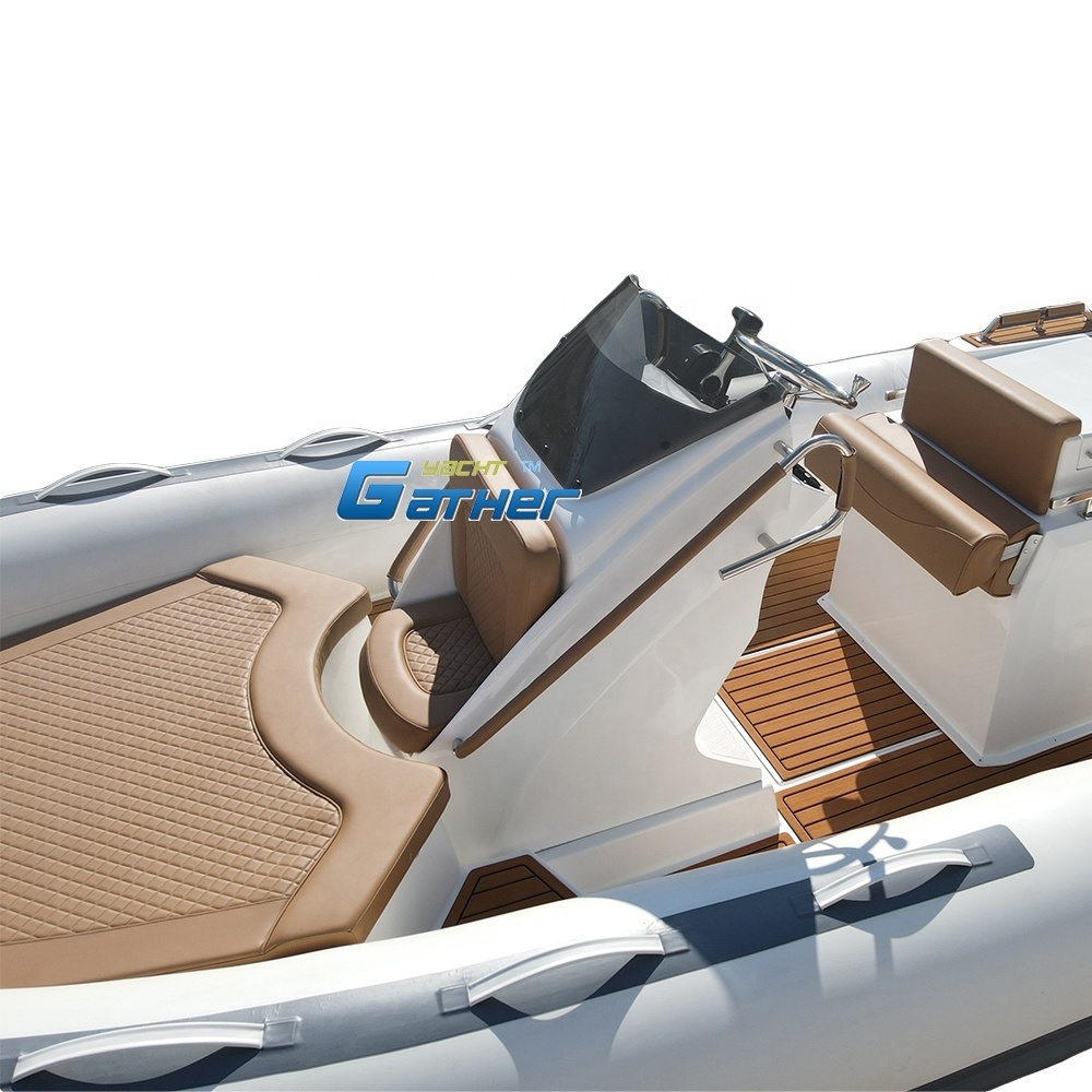 CE 25ft RIB760 C Luxury Yacht Sport RIB Boat RIB Fishing Hypalon Inflatable Boat with Outboard Motors