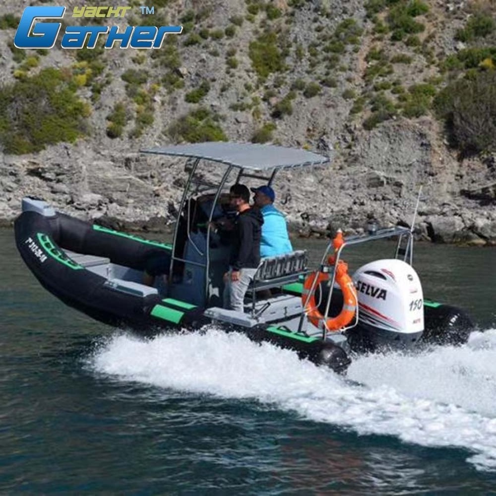 Gather Sport RIB680 6.8M 22.5ft  6.8m Luxury Semi Rigid Boat Fiberglass RIB Yacht Large Inflatable Boat For Sale RIB 680A