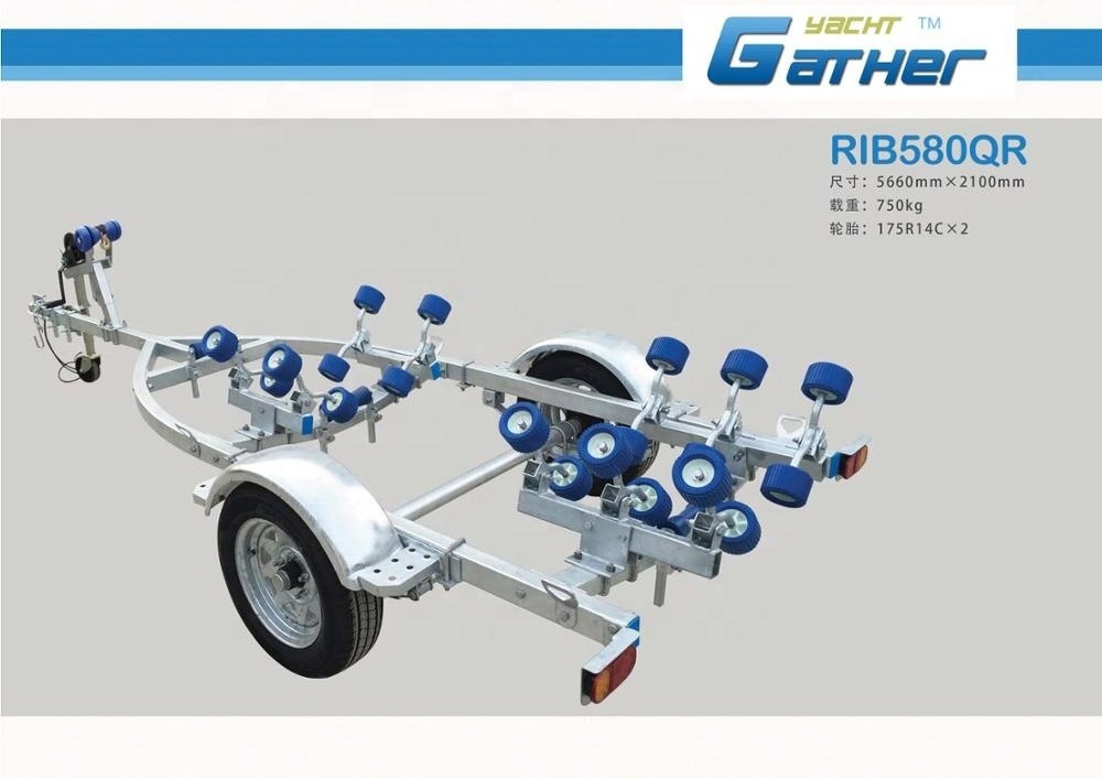 Gather High Quality Reasonable Price  Rigid Inflatable Boat Trailer for 19ft RIB BOAT