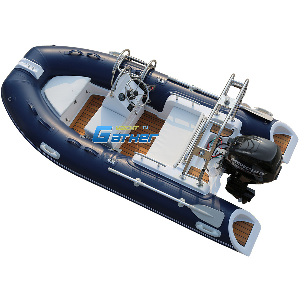 360 12ft Rib Luxury Boats Speed Foldable Rib Boat With Orca Hypalon Tubes RIB360 C with Mercury 25hp outboard engine