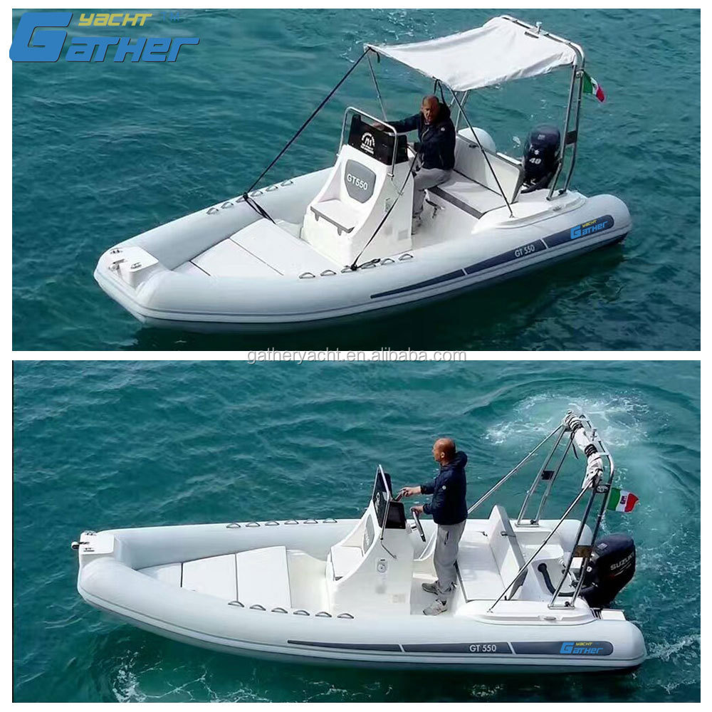 5.5m 17ft catamaran inflatable boat for sale from Gather sport yacht Factory direct sale