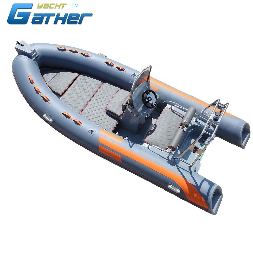 CE RHIB 16ft Rib 480 Boat 8 person Fiberglass hull inflatable rigid RIB boat RIB480 C