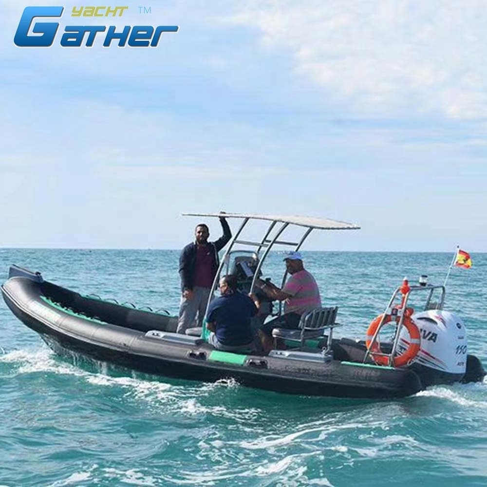 Gather Sport RIB680 6.8M 22.5ft  6.8m Luxury Semi Rigid Boat Fiberglass RIB Yacht Large Inflatable Boat For Sale RIB 680A