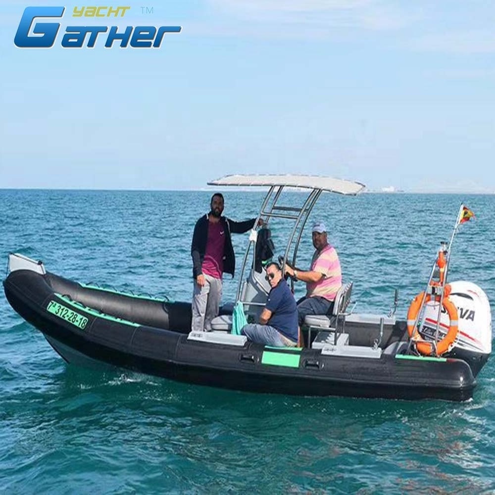 Gather Sport RIB680 6.8M 22.5ft  6.8m Luxury Semi Rigid Boat Fiberglass RIB Yacht Large Inflatable Boat For Sale RIB 680A