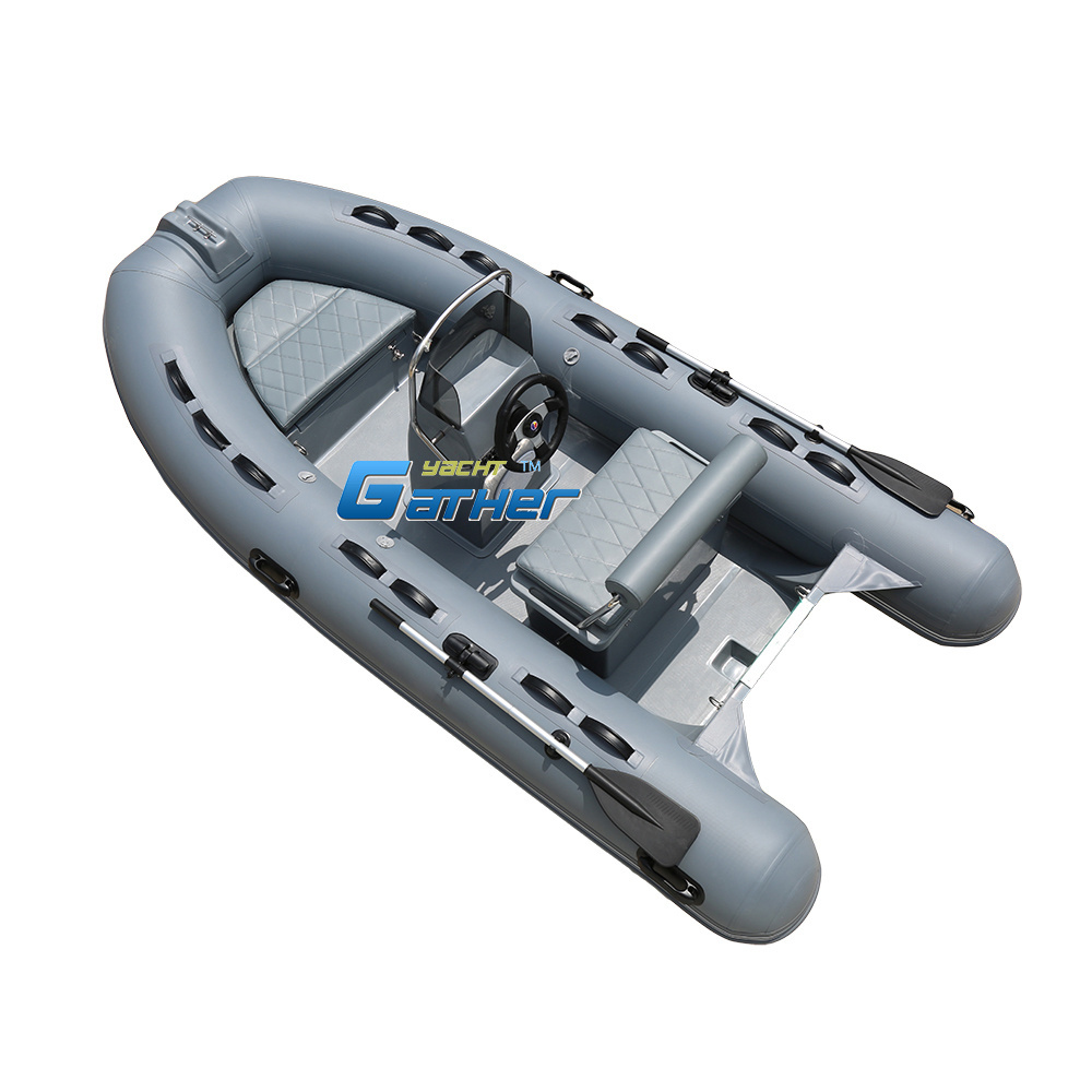 Gather Rib 360 B boat rigid fiberglass inflatable with motor hypalon rigid rib fishing boat rib360 B