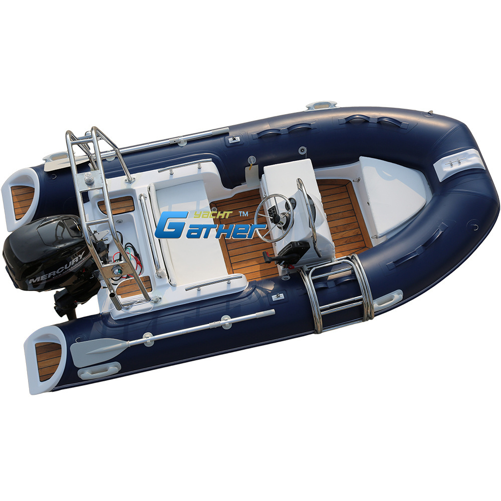 360 12ft Rib Luxury Boats Speed Foldable Rib Boat With Orca Hypalon Tubes RIB360 C with Mercury 25hp outboard engine