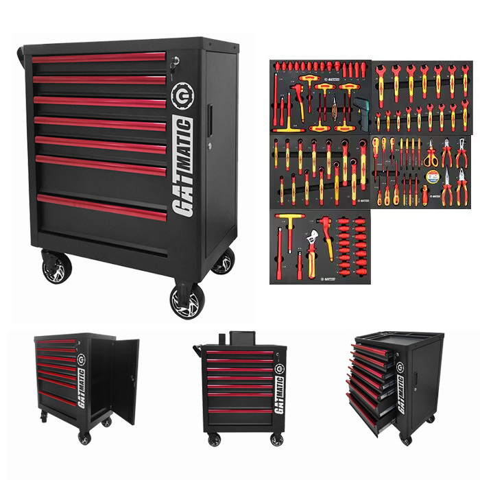 7 Drawers Large Mechanic Professional Cabinet Storage Making Rolling Tool Chest Drawer Set Trolley