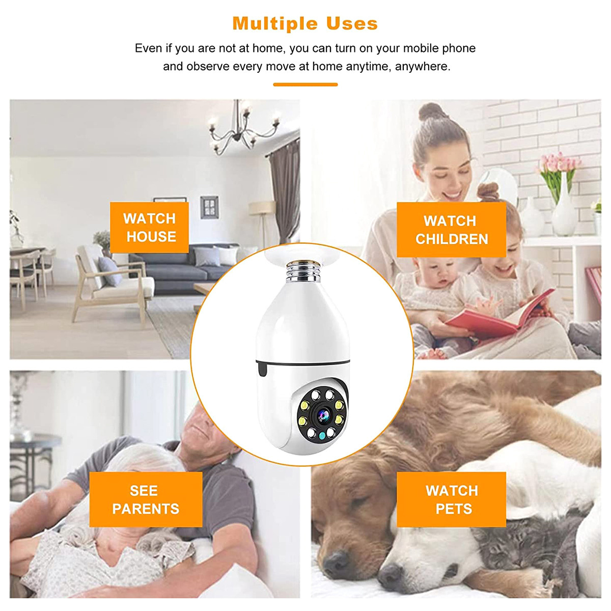 v380pro Wireless Dual 360 degree Camera Panoramic Screw Light Bulb Indoor Baby WiFi CCTV Network Bulb Camera