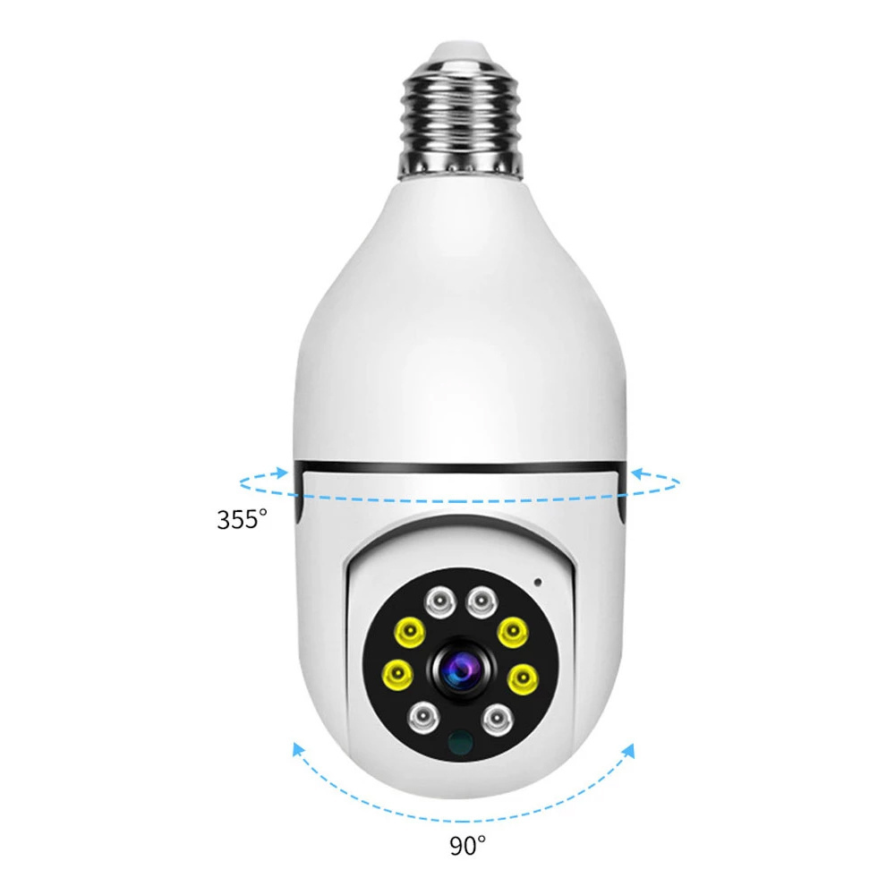 WIFI light Bulb 360 degree night vision Dual light Home PTZ Smart phone Remote view CCTV Wireless security Tuya bulb camera