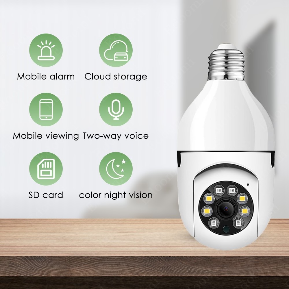 YIIOT Cheap Smart home light bulb lamp wifi 2MP camera 360 Degree pnaoramic wireless IR Security VR CCTV Camera