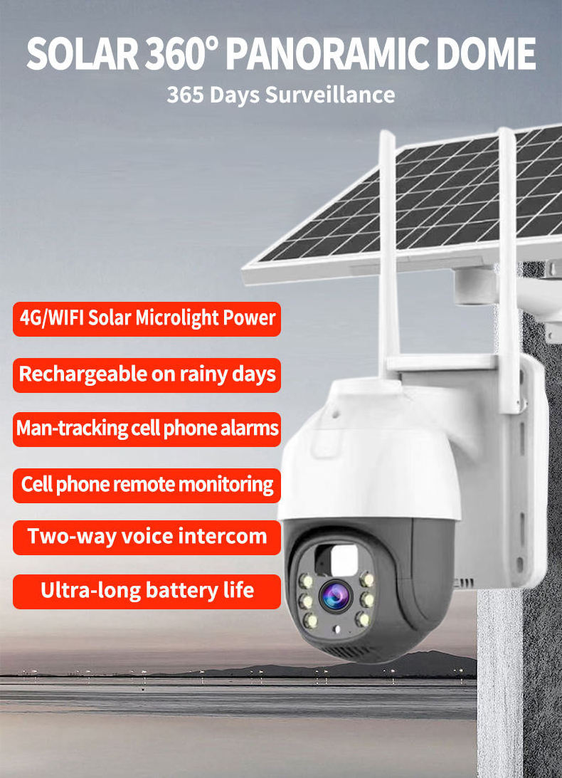 1080p 2MP V360PRO solar PIR Wireless 360 Web Ptz Outdoor 4G Solar Ip Wifi Security Camera System Cctv Network Camera