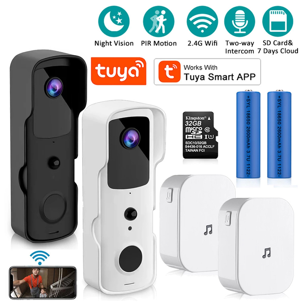 IP Camera Tuya APP Monitor Motion Detection Mini Indoor Wireless Camera Surveillance CCTV Battery Tuya Doorbell Camera