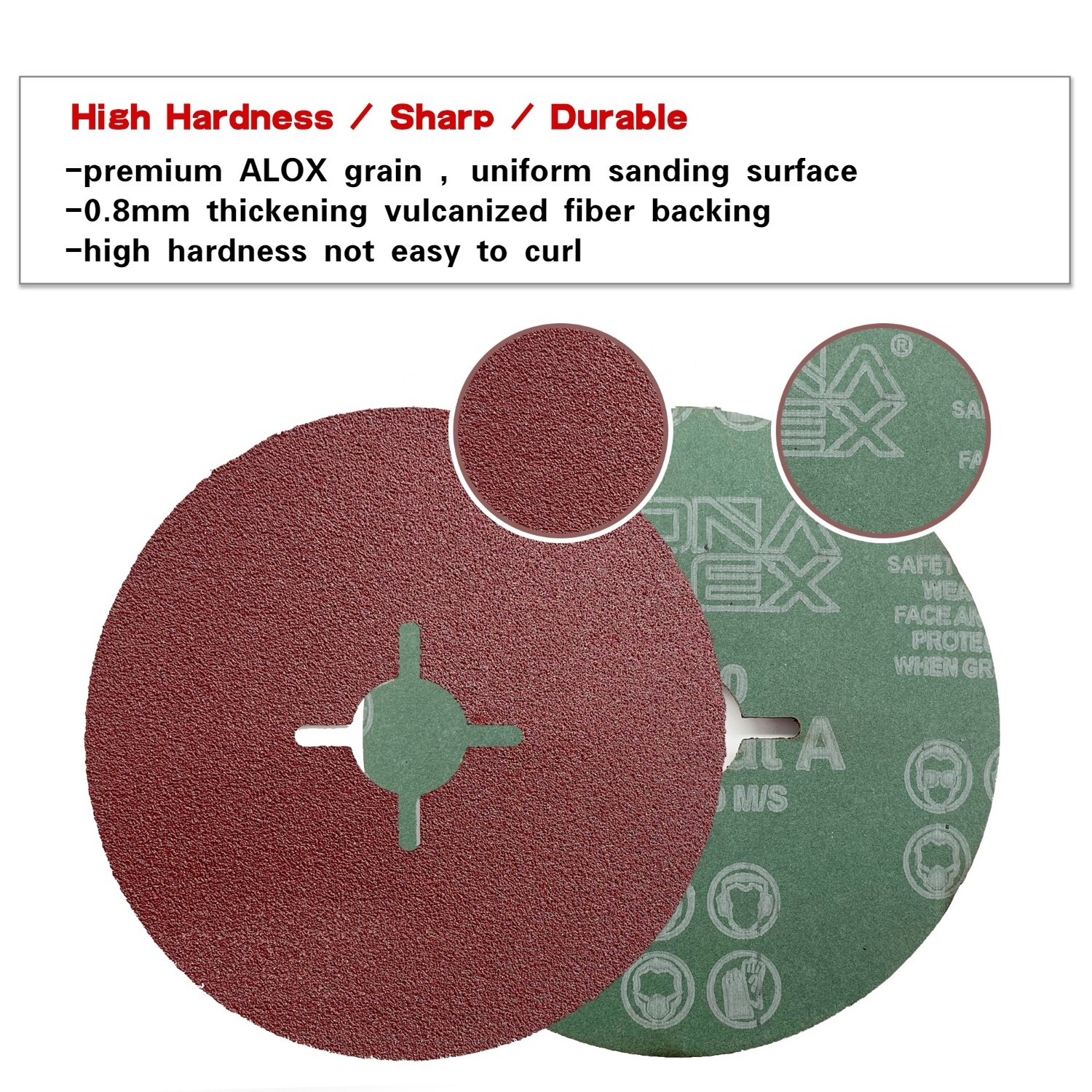 Konaflex 5inch(125mm) Aluminum Oxide Thickening  Vulcanized  Fiber Disc With Cross Hole