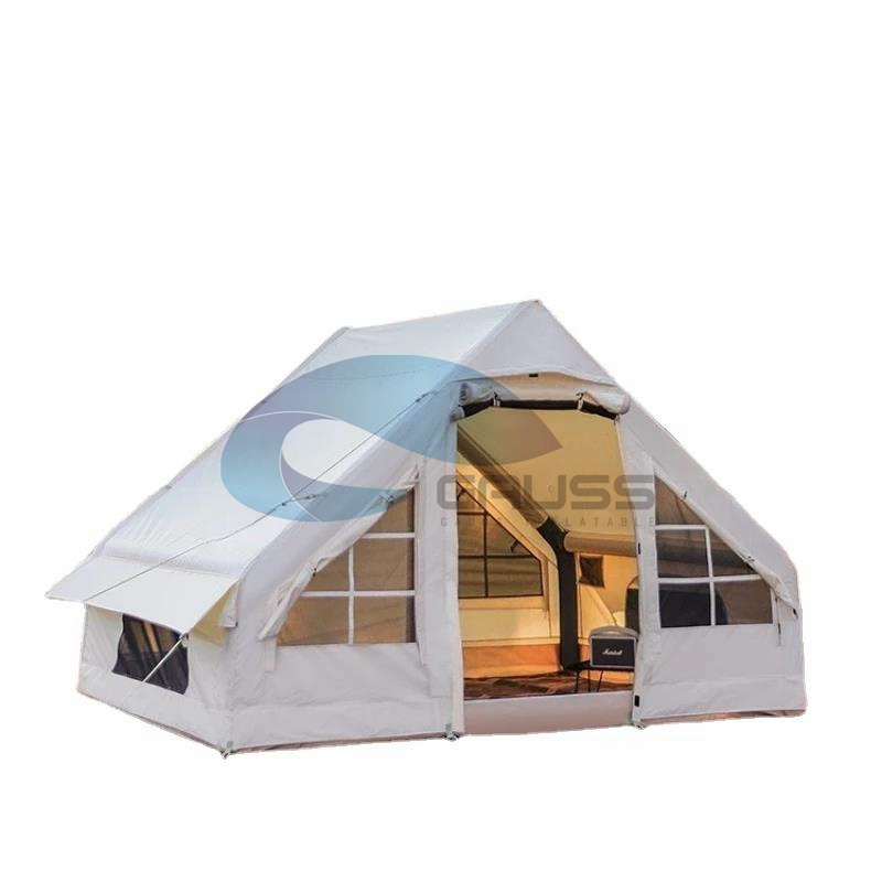 2-4 person outdoor camping cotton 10cm air pole glamping inflatable house tent