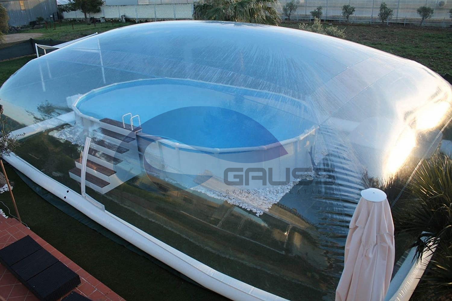 Portable outdoor used transparent inflatable pool dome with covered tents from inflatable pool cover tent factory