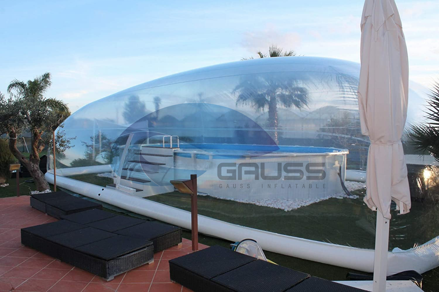 Portable outdoor used transparent inflatable pool dome with covered tents from inflatable pool cover tent factory