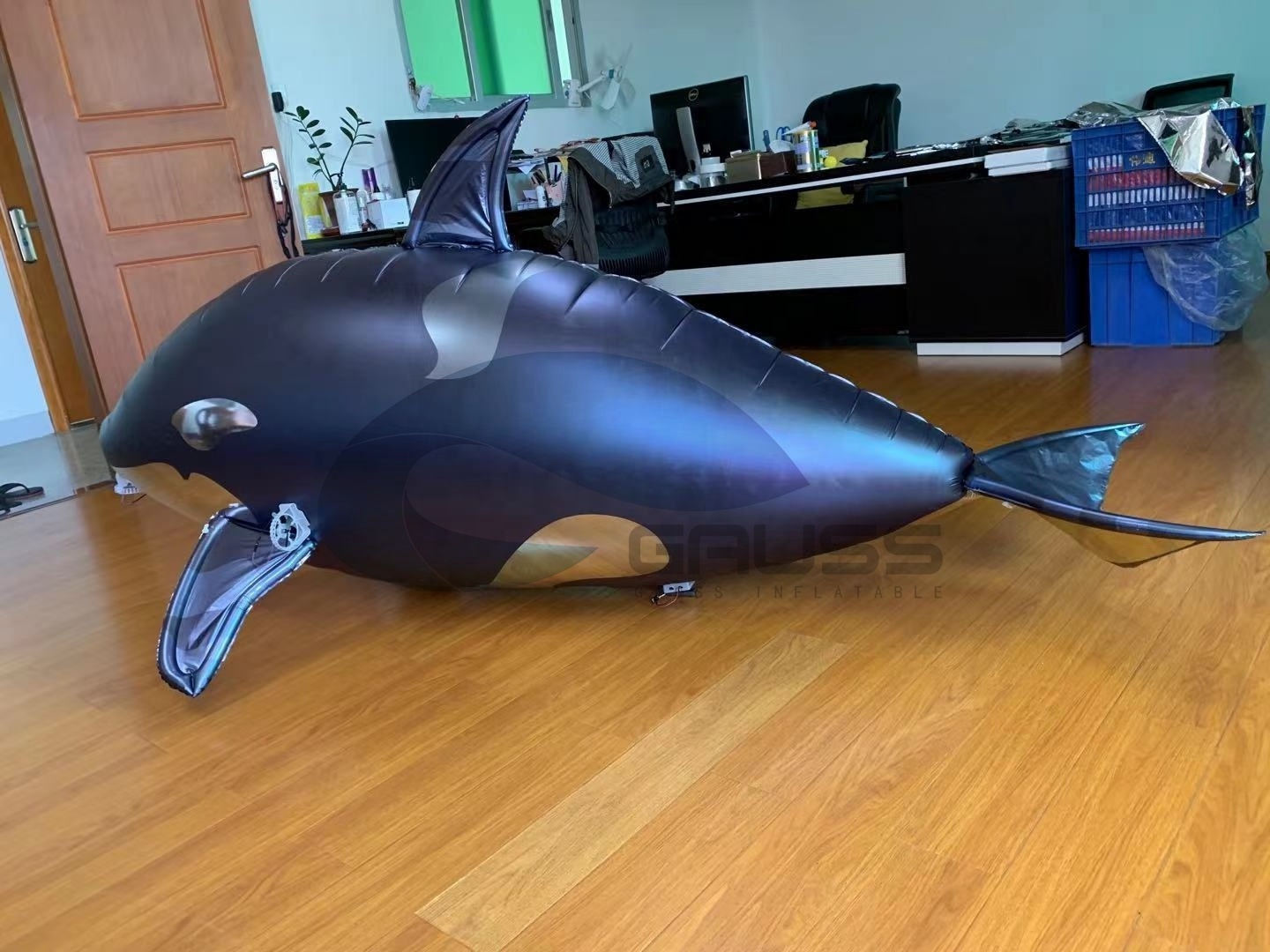 remote control Killer Whale inflatable flying whale balloon for mall show