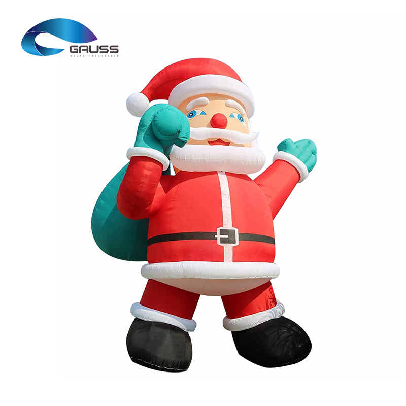 9-26FT Customized Huge Christmas Inflatables Santa Claus Wave Outdoor Decorations Yard Square Merry Xmas Inflatable