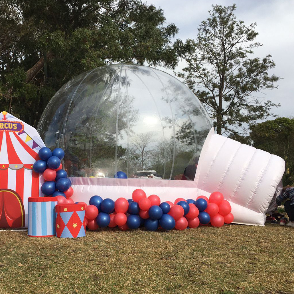 Bounce Bubble Igloo Tent Inflatable Clear Domes Kids House with Bouncy Slide Tunnel Bubble Tent