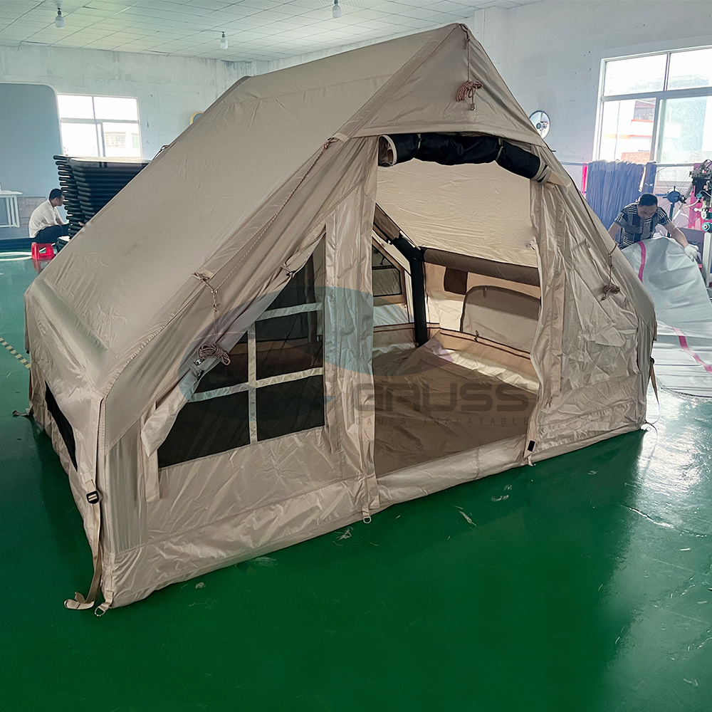 2-4 person outdoor camping cotton 10cm air pole glamping inflatable house tent