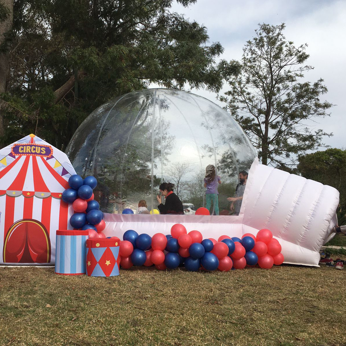 Bounce Bubble Igloo Tent Inflatable Clear Domes Kids House with Bouncy Slide Tunnel Bubble Tent